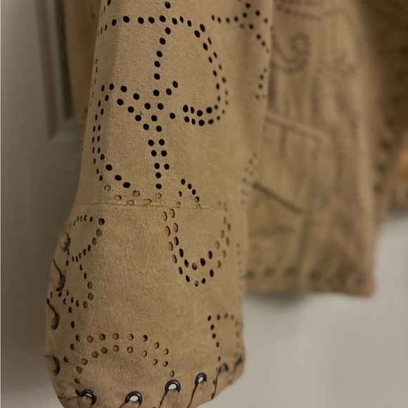 Chico's Tan Blazer with Embroidered Lapel - Picture 6 of 10